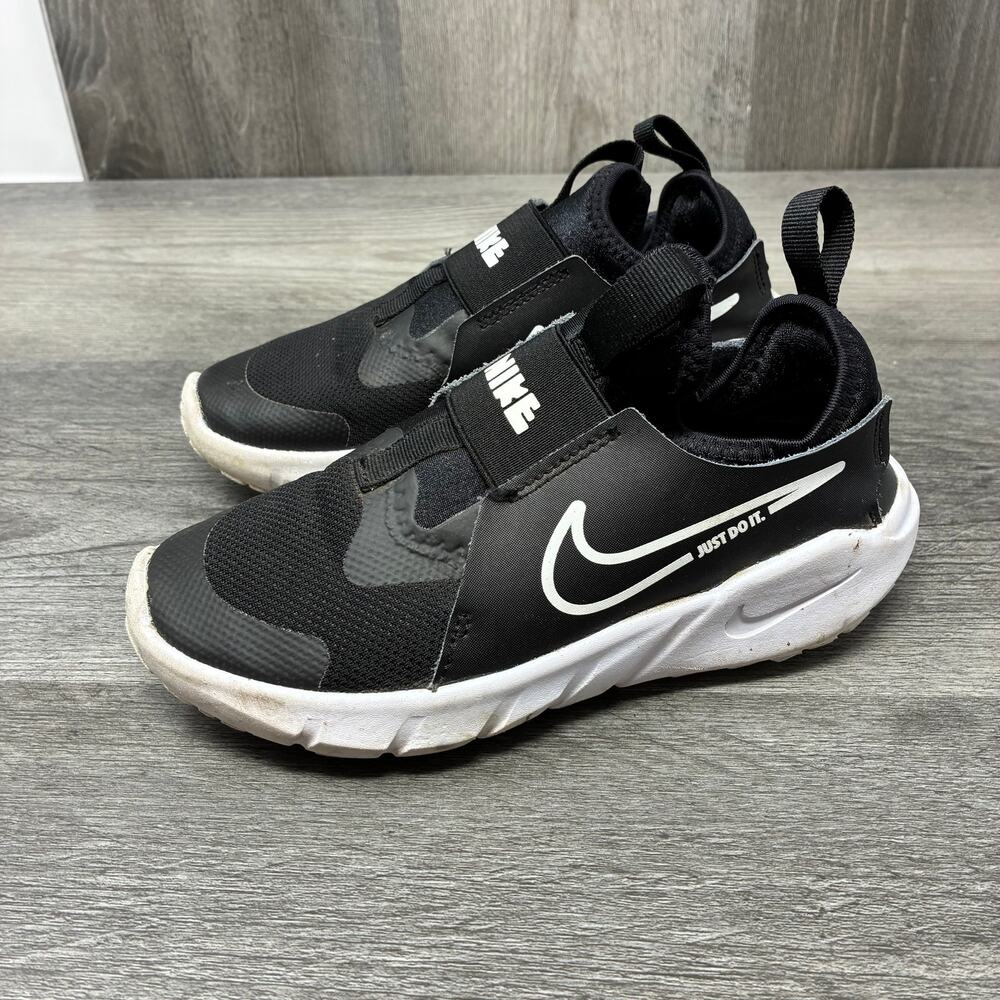 Nike Flex Runner 2 Kids 13C Black White Slip On Shoes DJ6040-002